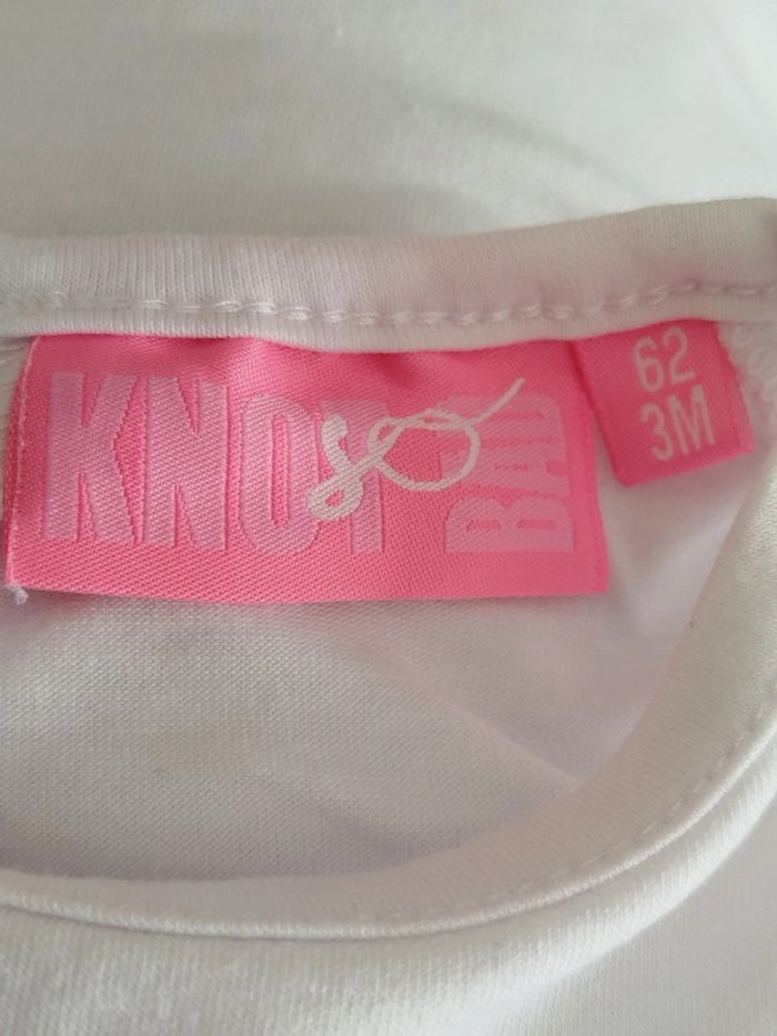 Tee-shirt manches courtes blanc Knot so bad taille 3 mois - photo numéro 3