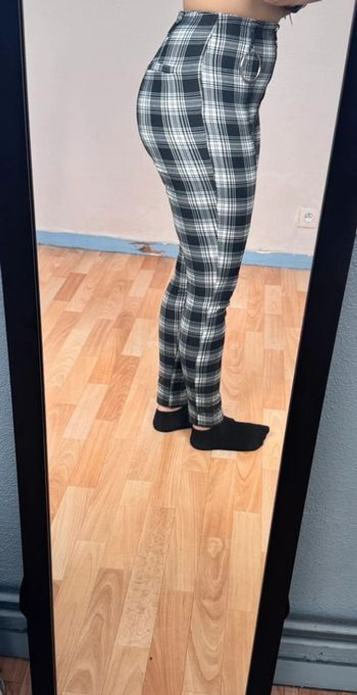 Pantalon à carreaux taille haute - photo numéro 3
