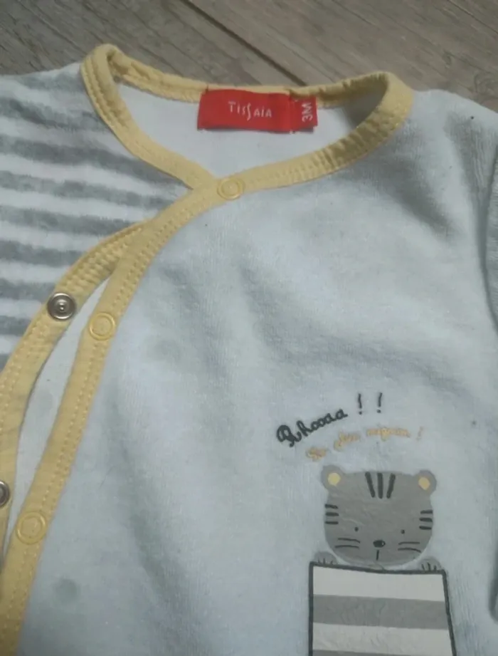 Pyjama  velours mixte 3 mois - photo numéro 2