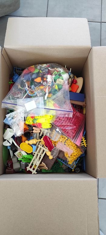 Carton de 7.5 kgs de playmobil en vrac