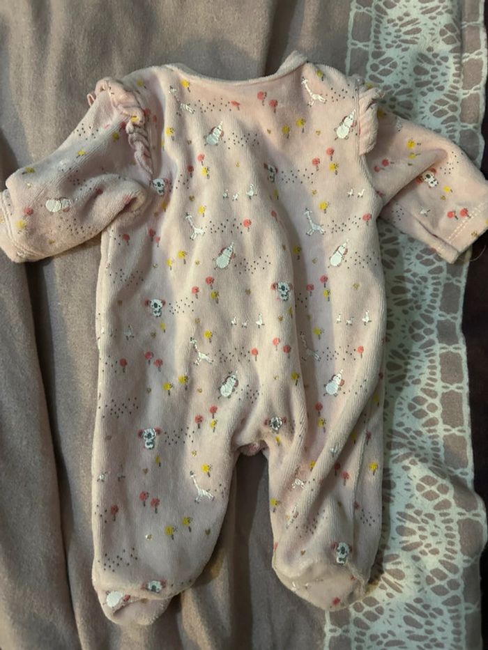 Pyjama bébé fille 1 mois, rose, koala, animaux, mots d’enfants - photo numéro 3