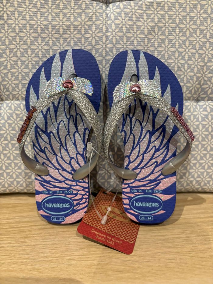 Paire de Tongs "Blue Angels Glitter" Pointure 25 / 26 EUR