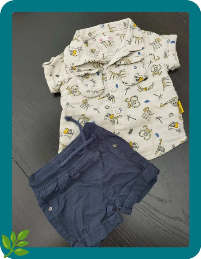 Ensemble garçon été 3 mois Chemisette et short