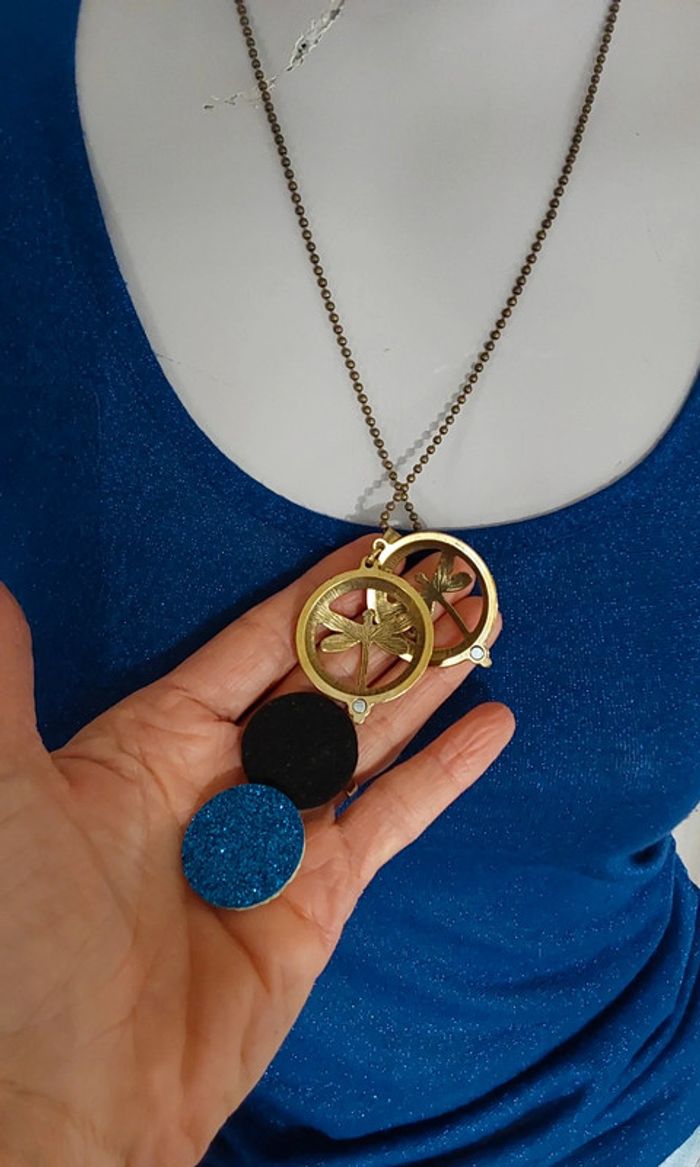 Médaillon doré cigale de provence sur chaîne - photo numéro 2