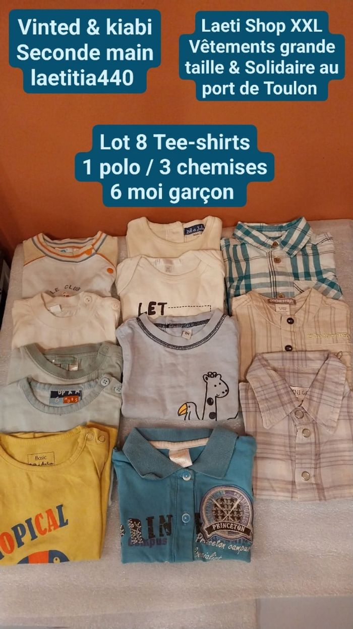 Lot 8 Tee-shirts 6 mois garçon