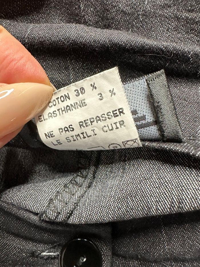 Pantacourt gris et noir froissé similicuir S.Quise T46 3XL - photo numéro 9