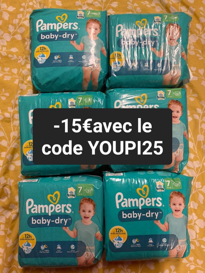 Six pack de couches Pampers taille 7 normal