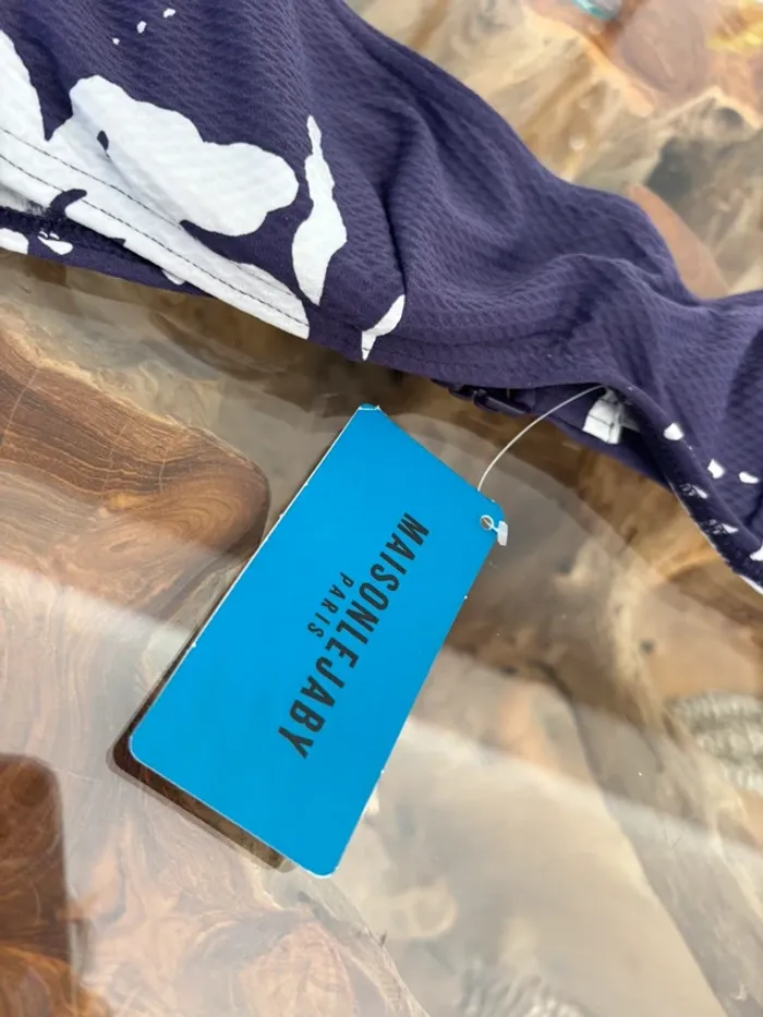 Haut de maillot de bain Maison Lejaby violet blanc - photo numéro 3