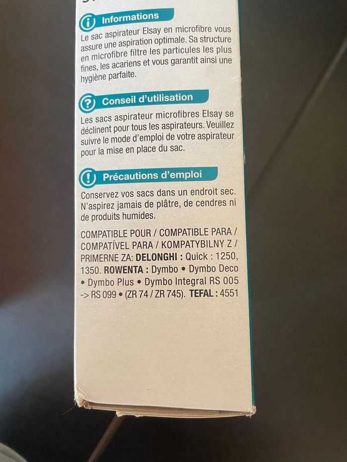 3 sacs d’aspirateur Elsay S1900