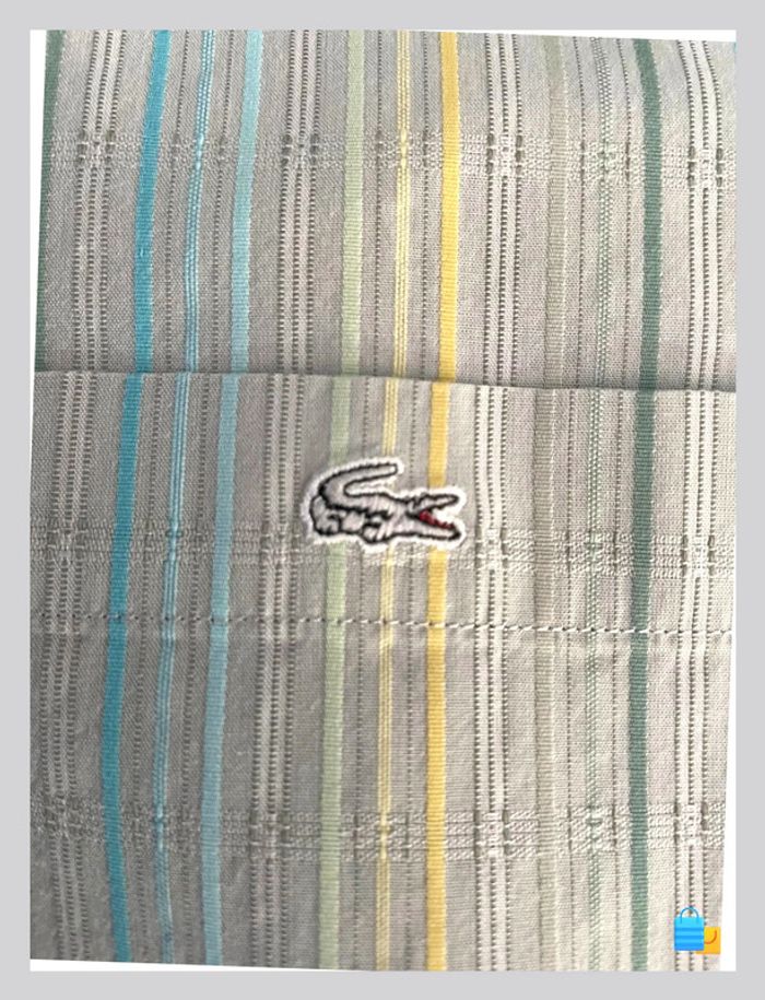 👔 Chemisette Lacoste – Homme – Taille 38 – Vert d’eau à motifs - photo numéro 5