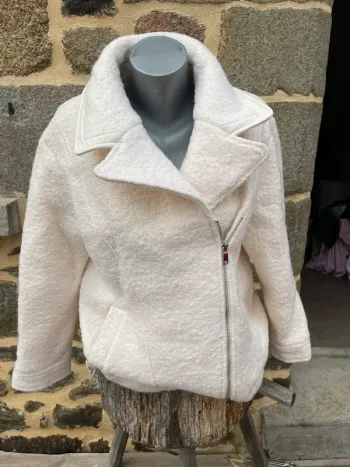 Manteau crème 3/4 - Elora