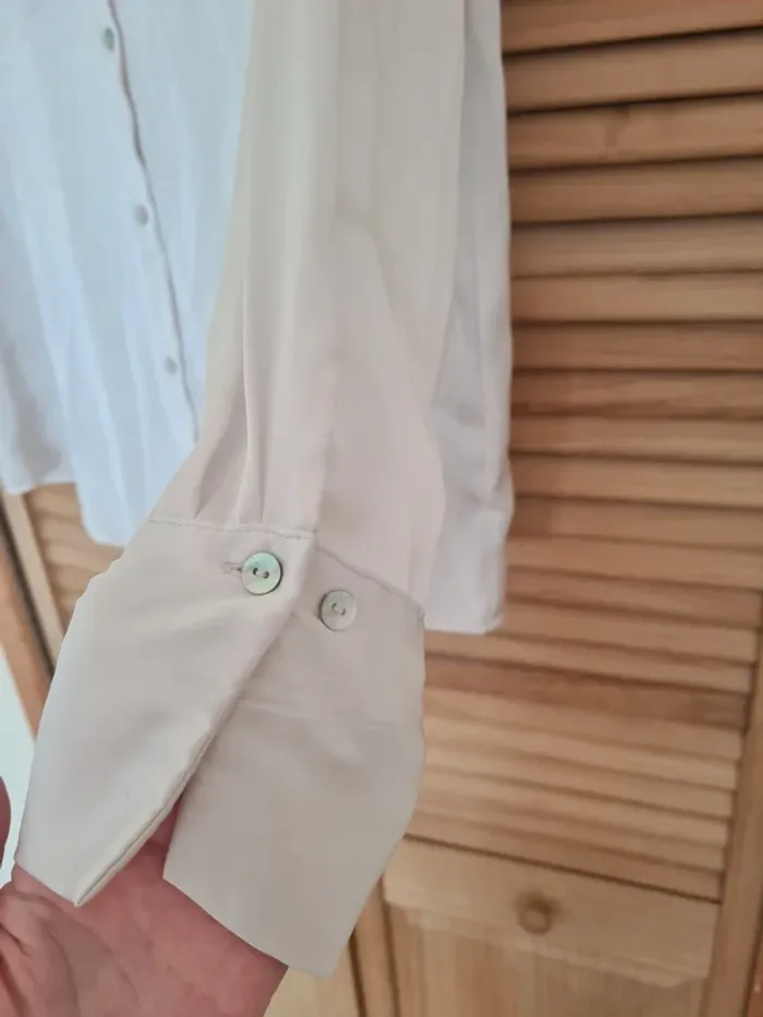 Chemise Zara satin écru - photo numéro 5