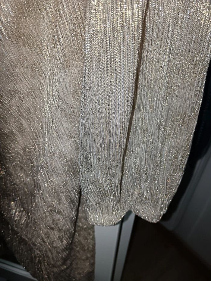 Robe dorée pour fêtes paillettes cache cœur naf naf taille 38 - photo numéro 6
