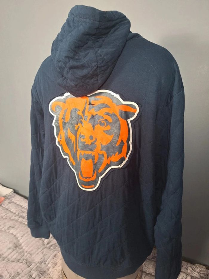 Veste épaisse a capuche NFL réversible homme / orange et bleu taille 2XL floqué (248) - photo numéro 9