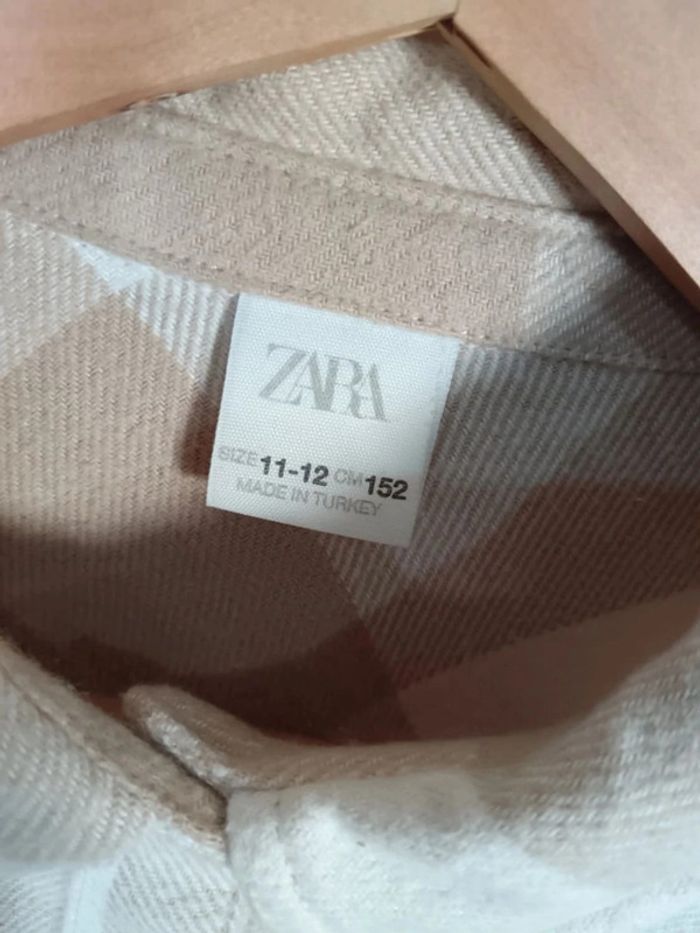 C7 veste carreaux beige Zara 11-12 ans - photo numéro 3