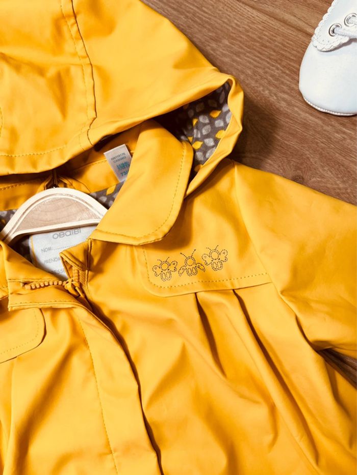 Taille 12 mois parka fille Obaibi jaune gris 🎀 - photo numéro 3