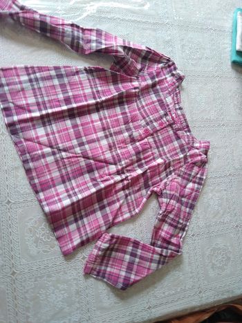 Blouse à carreaux roses 8 ans
