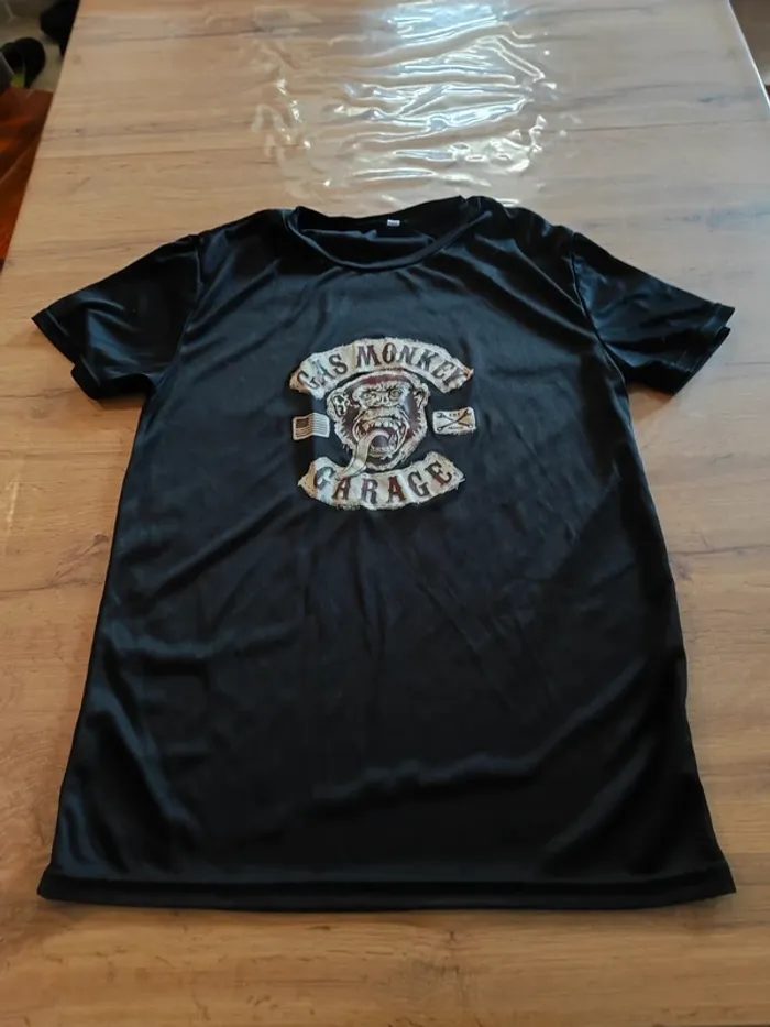 T-shirt Gas Monkey Garage noir Taille XL. Le style mécanique chic !