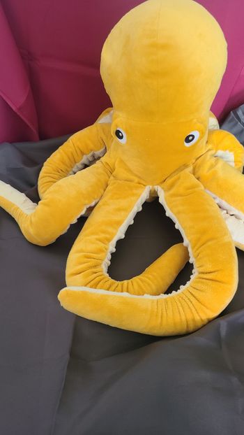 Peluche, pieuvre/jaune, 50 cm