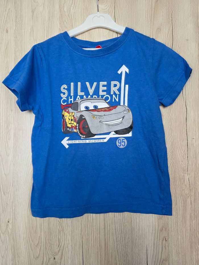 TEE-SHIRT GARÇON 👦 DISNEY PIXAR THE CARS BLEU TAILLE 6ANS