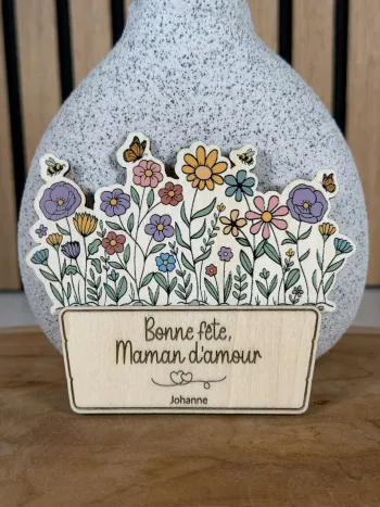 Magnet en bois - Aimant personnalisé - Cadeau Personnalisé fête des mères