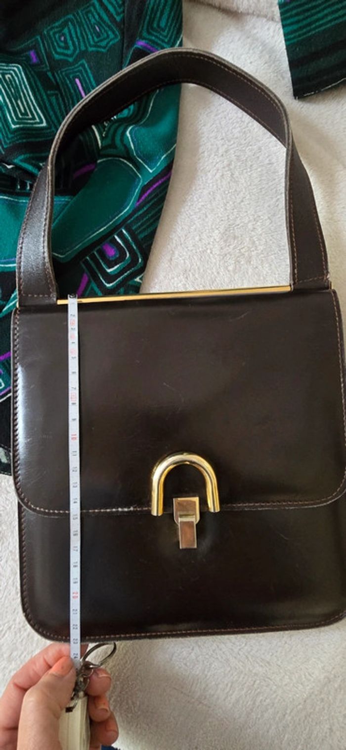 Petit Sac Vintage en Cuir Box-Calf années 1960-1970 - photo numéro 11