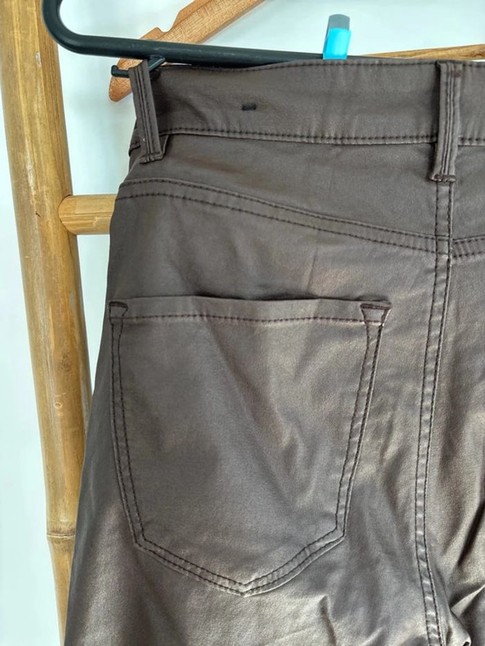 Pantalon skinny simili cuir Marron Stradivarius taille 38 - photo numéro 9