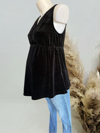 Joli top grossesse noir brillant velours kiabi T38/40