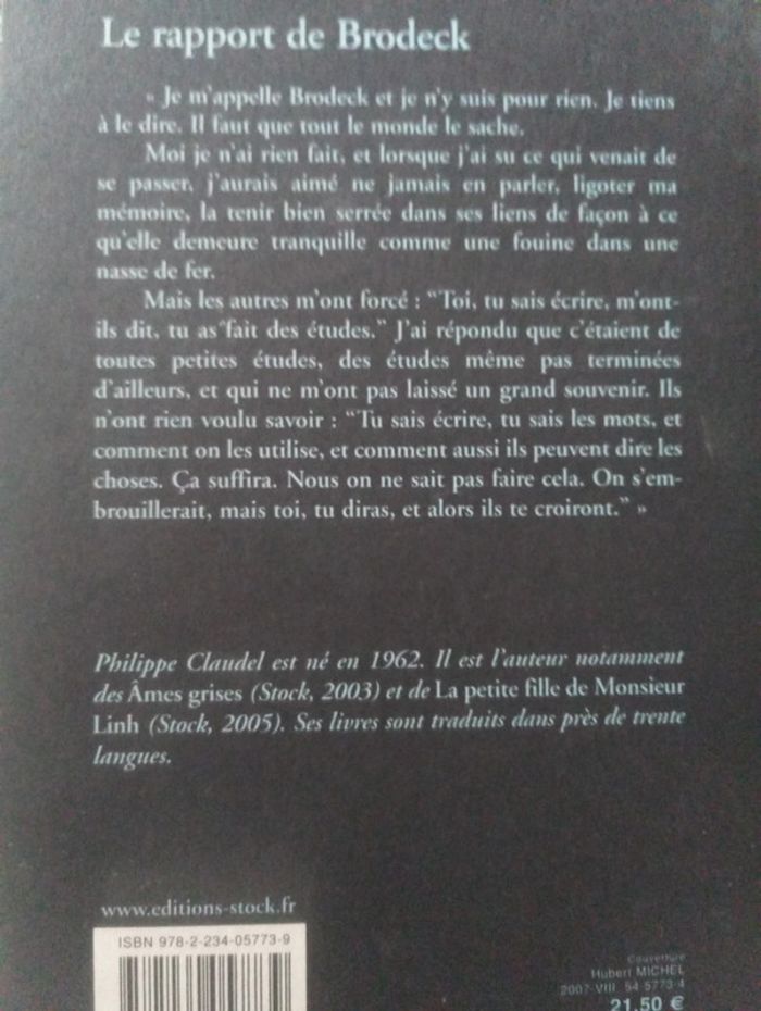 Philippe Claudel - Le rapport de Brodeck - photo numéro 3