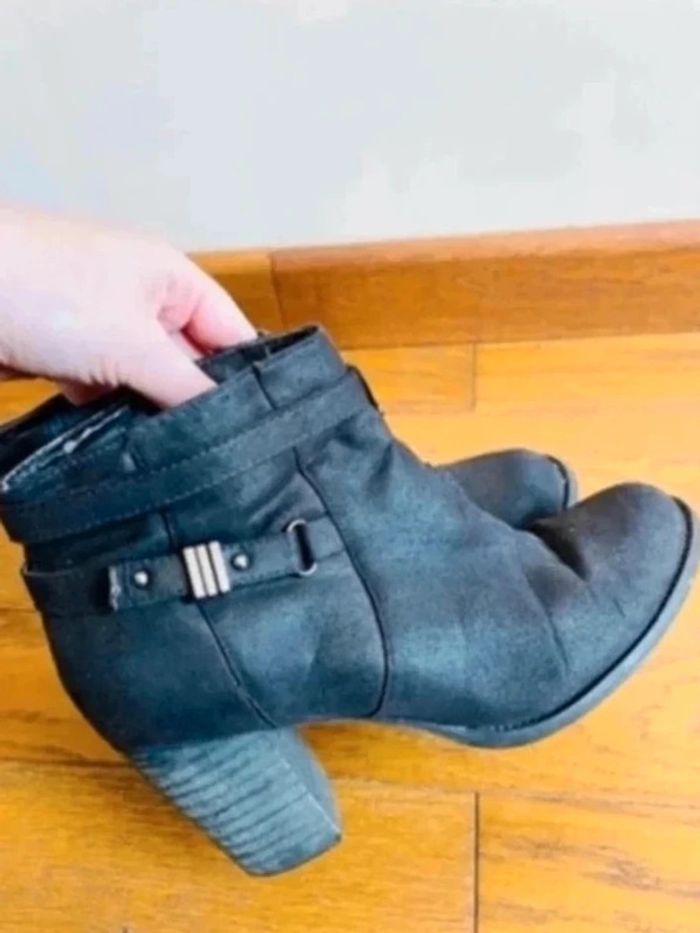 Sublime bottines chaussure à talon taille 40 neuf noir en cuir à bout rond new look shoes - photo numéro 3
