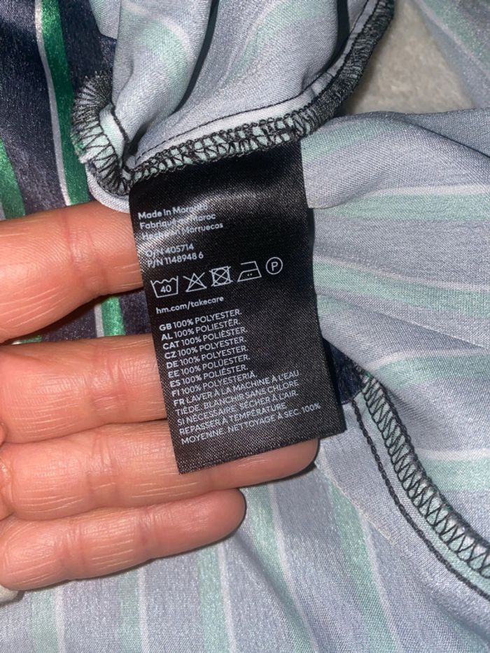 Jolie Chemise Fluide Ample Satinée À Rayures Taille 40 - photo numéro 9