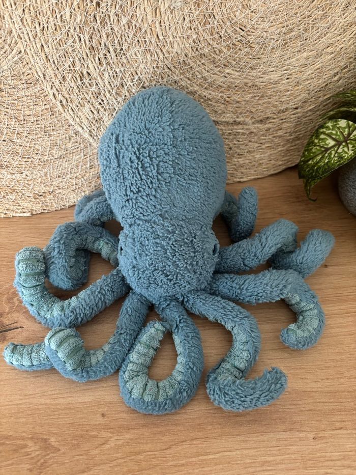 Doudou calamar poulpe bleu turquoise jellycat - photo numéro 2