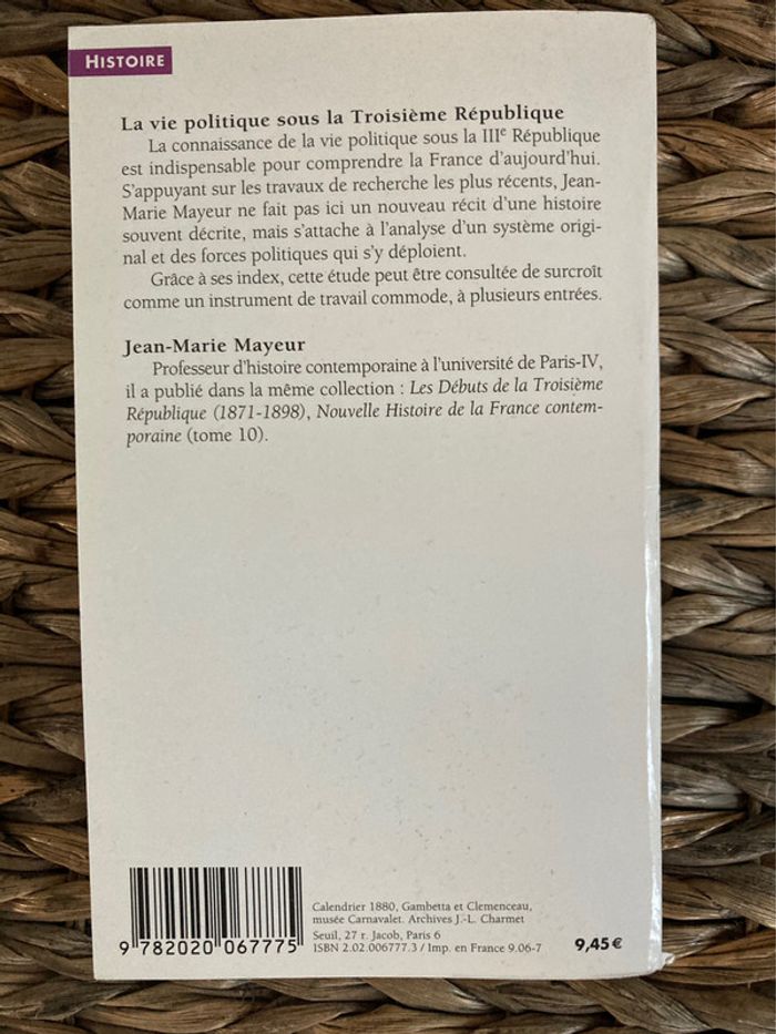 La vie politique sous la troisième république - Jean-Marie Mayeur - photo numéro 2