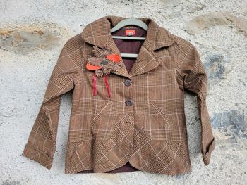 Superbe veste trench à carreaux Marèse 8 ans