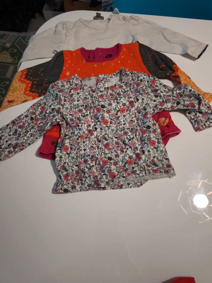 Lot Tshirt manche longue fille 6 mois - photo numéro 9