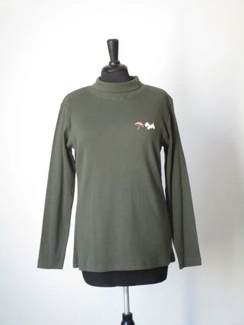 Sous-pull vert vintage chien 40 TBE