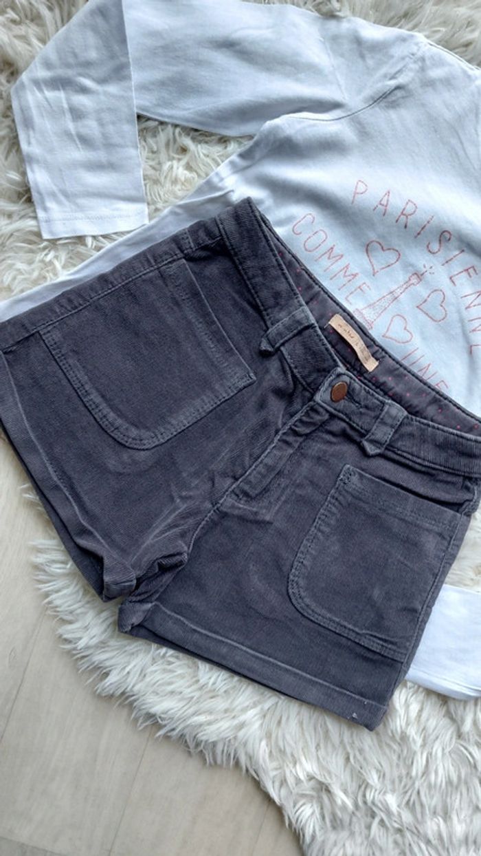 Ensemble t-shirt manches longues et short 6 ans - photo numéro 4