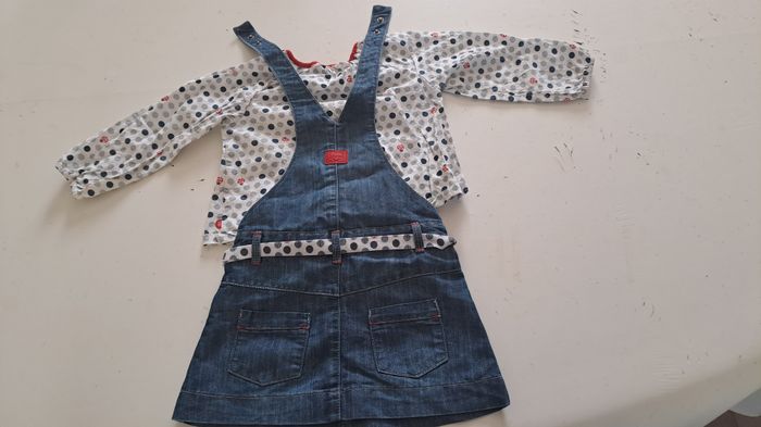 robe en jean avec chemisier assorti - 18 mois - photo numéro 3