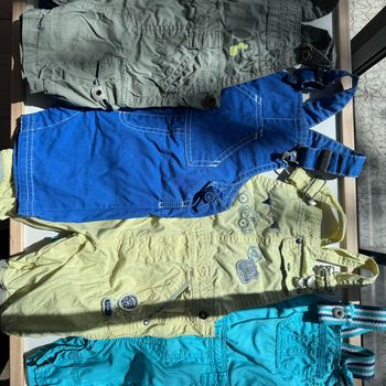 Lot 4 salopettes été 18 mois Kaki