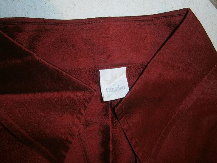 Chemisier en soie rouge manches 3/4 CAMAIEU Taille 44 - photo numéro 4