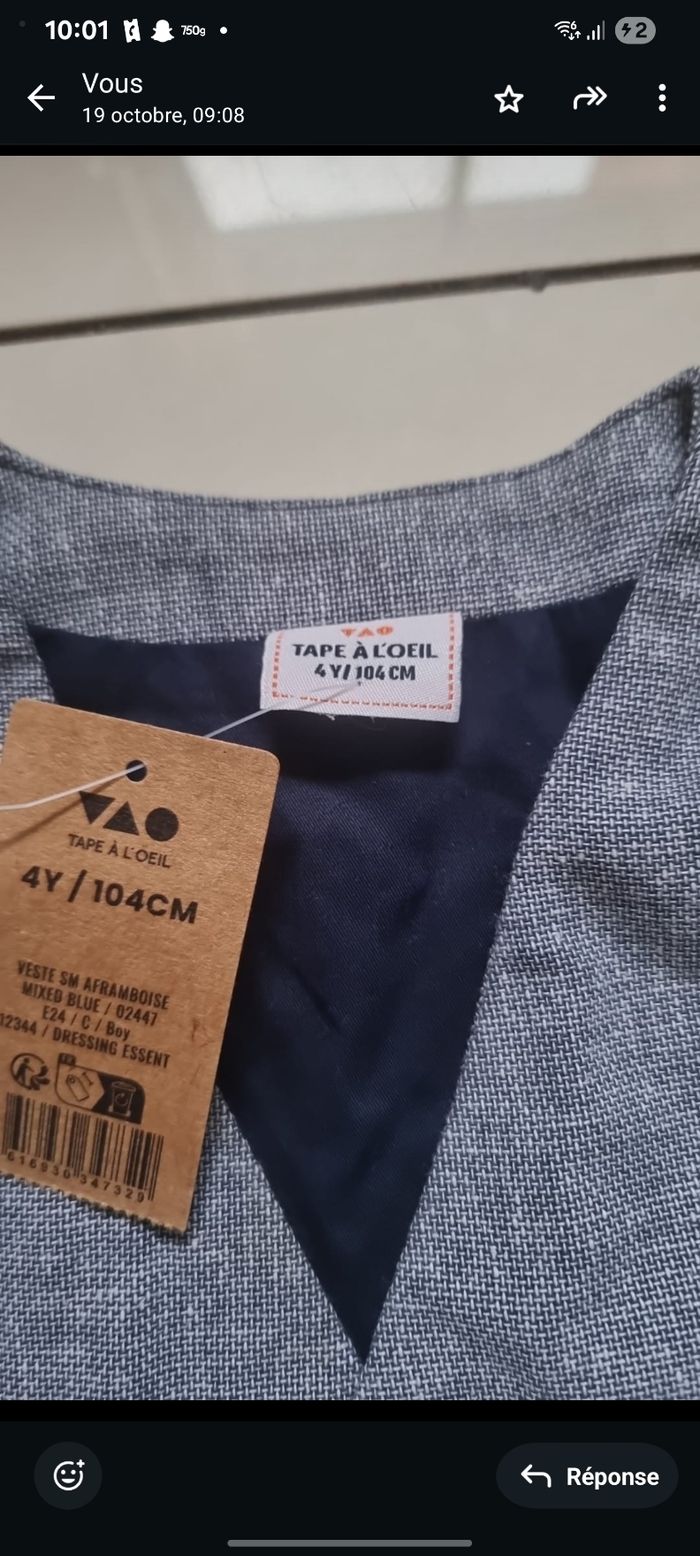 Gilet enfant tape à l'oeil taille 4 ans - photo numéro 3