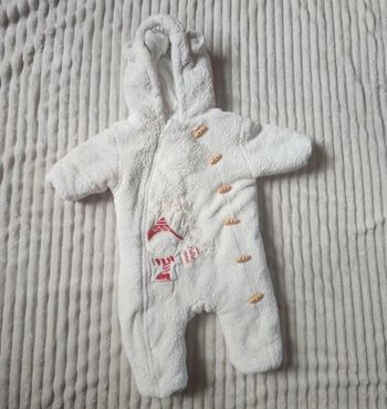 Combinaison pilote bébé 6 mois – Blanche chaude à capuche