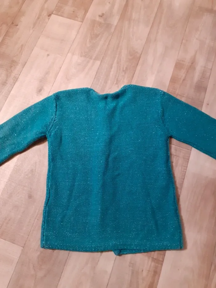 Gilet fille bleu vert pailleté 3 ans - photo numéro 6