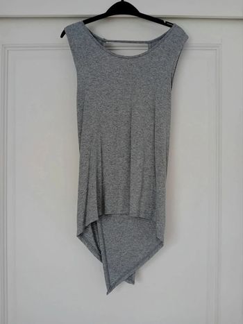 Tunique t-shirt croisé dos gris taille unique