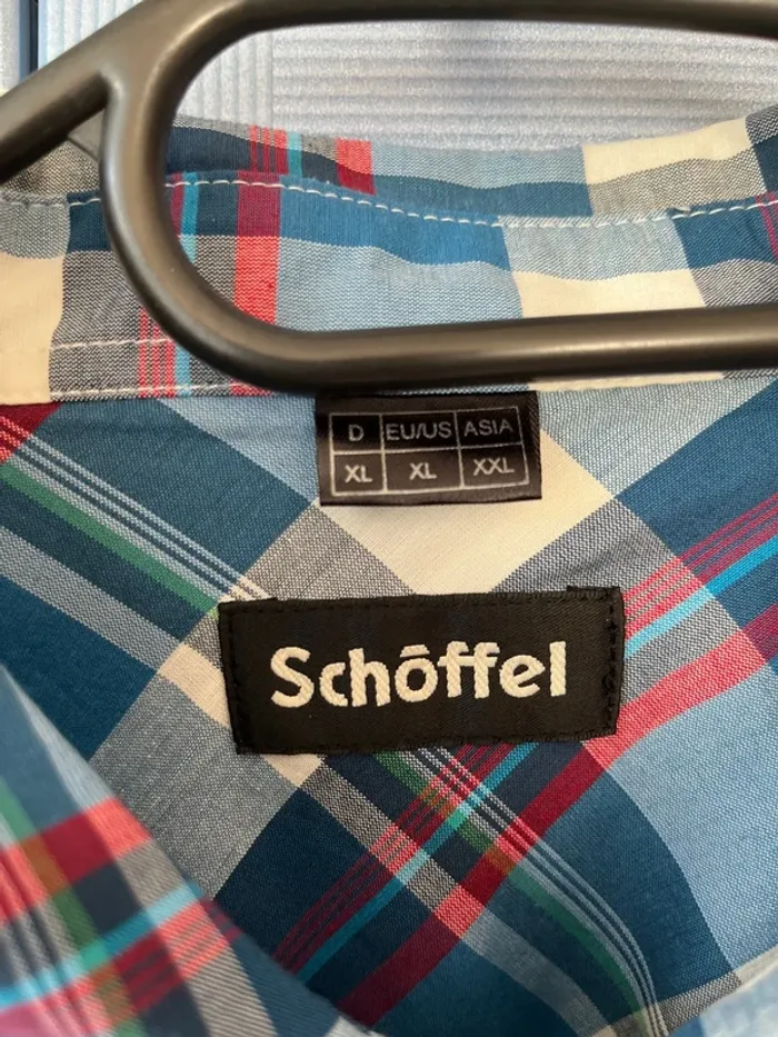 Chemise à carreaux Schoffel /XL/Bleu et blanc / Excellent état - photo numéro 2