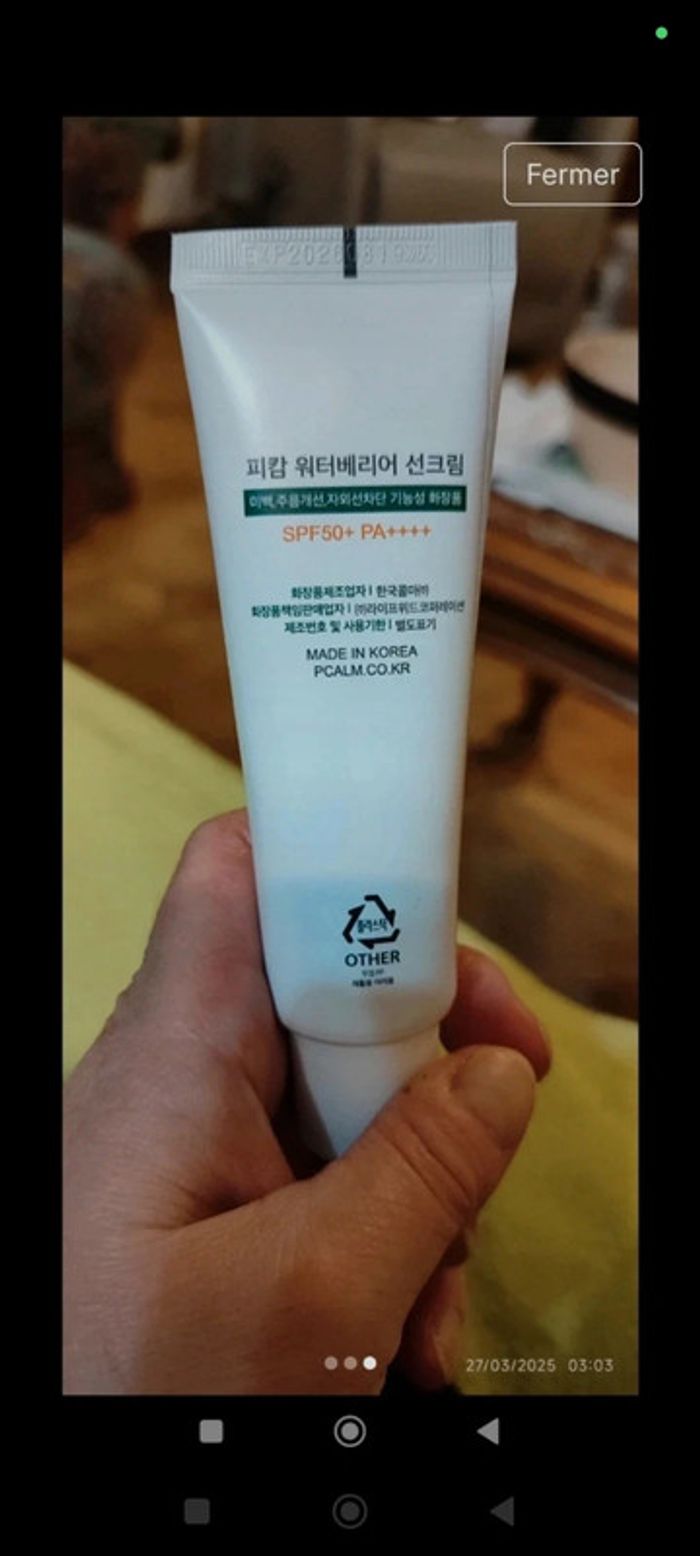 Kbeauty P.Calm Crème Solaire Visage Water Barrier Sun Cream 50 SPF PA 4+ 50 ml - photo numéro 3