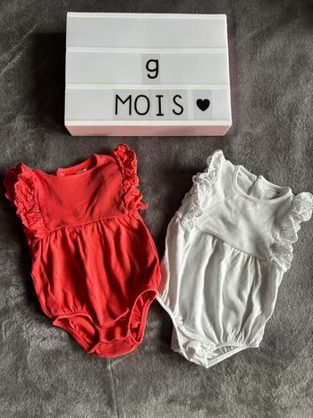 Lot de 2 grenouillères, Kiabi, 9 mois