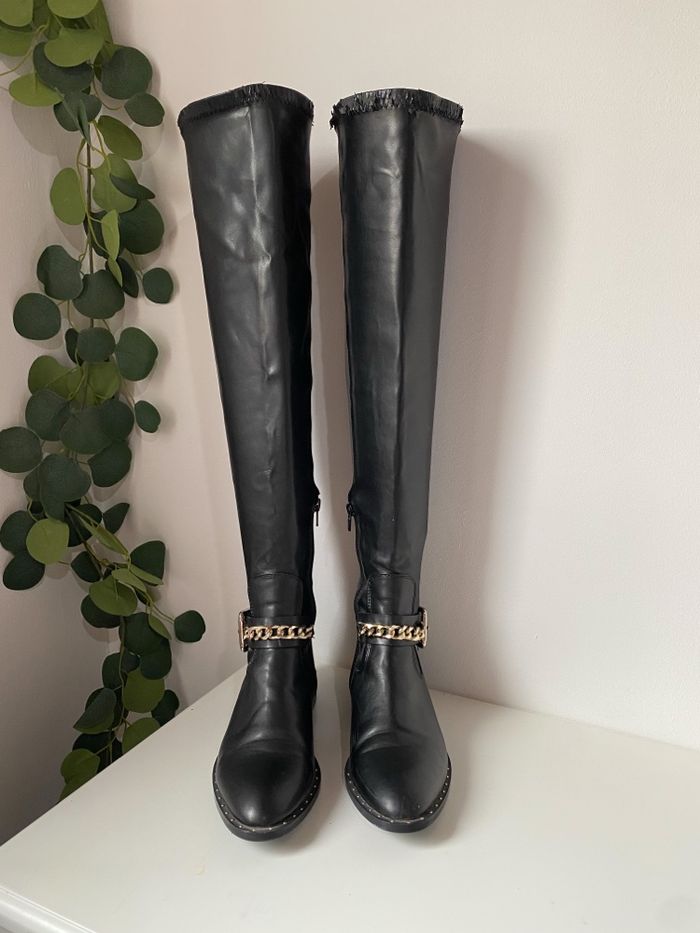 Bottes en cuir noires Zara - photo numéro 8