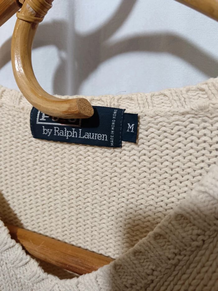 Pull col V Écru | Polo Ralph Lauren | taille M - photo numéro 11