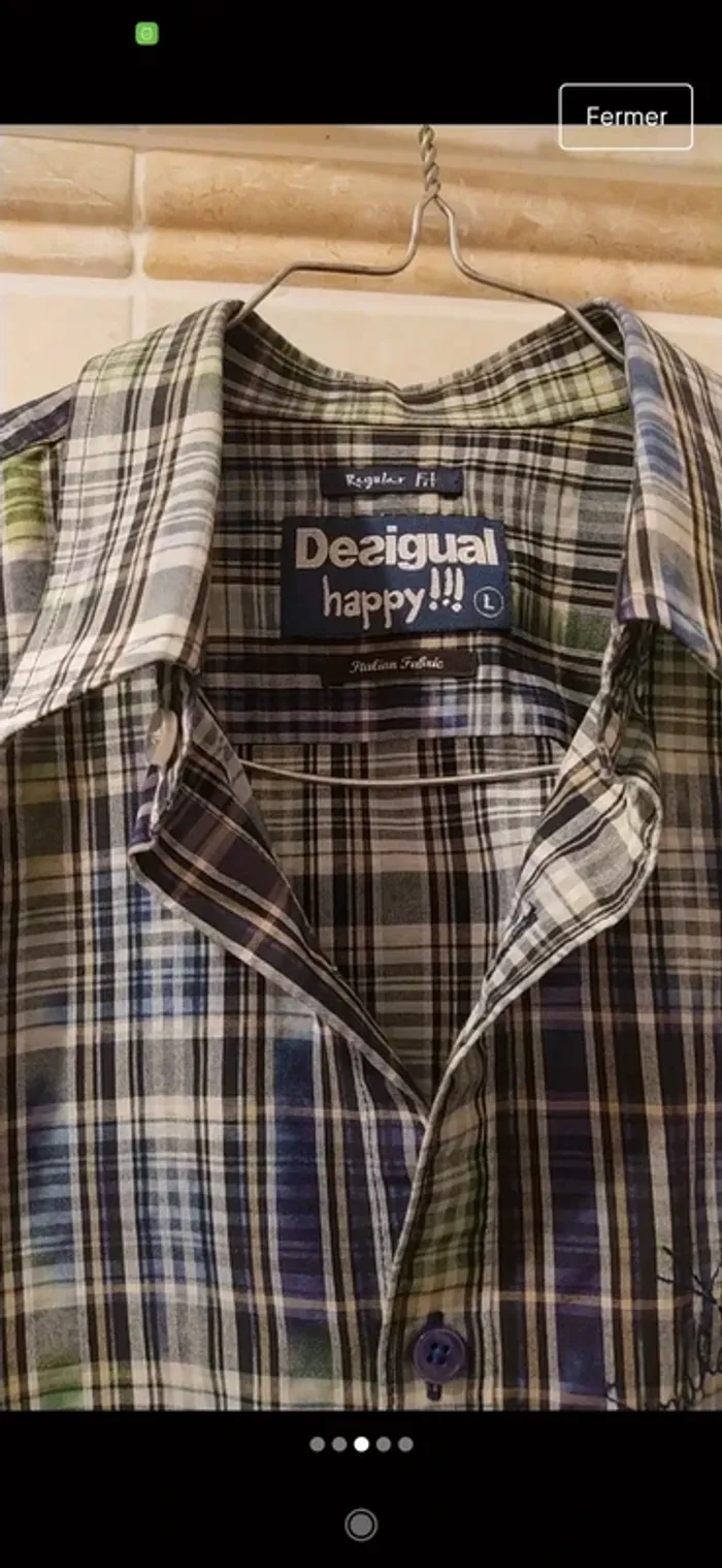 Superbe chemise👔 à carreaux Homme Desigual L - photo numéro 3